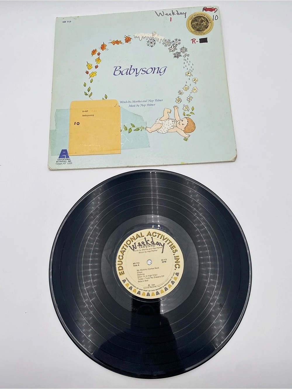 Educational Activities, Inc. Babysongs. Vinyl Record Album Green